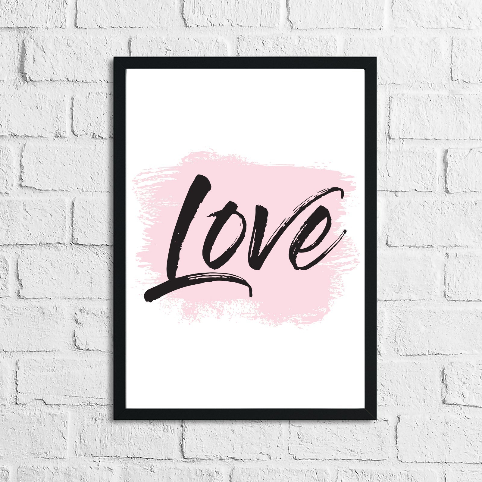 Love Pink Brush Wall Decor Bedroom Print by WinsterCreations™ Official Store