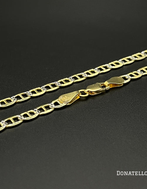 Load image into Gallery viewer, Sterling Silver 925 Mariner Link Chain 2.5MM, 16"-24", Anchor Chain Necklace, Two Tone Italian Made Sterling Silver 925 Unisex Chain by Donatello Gian
