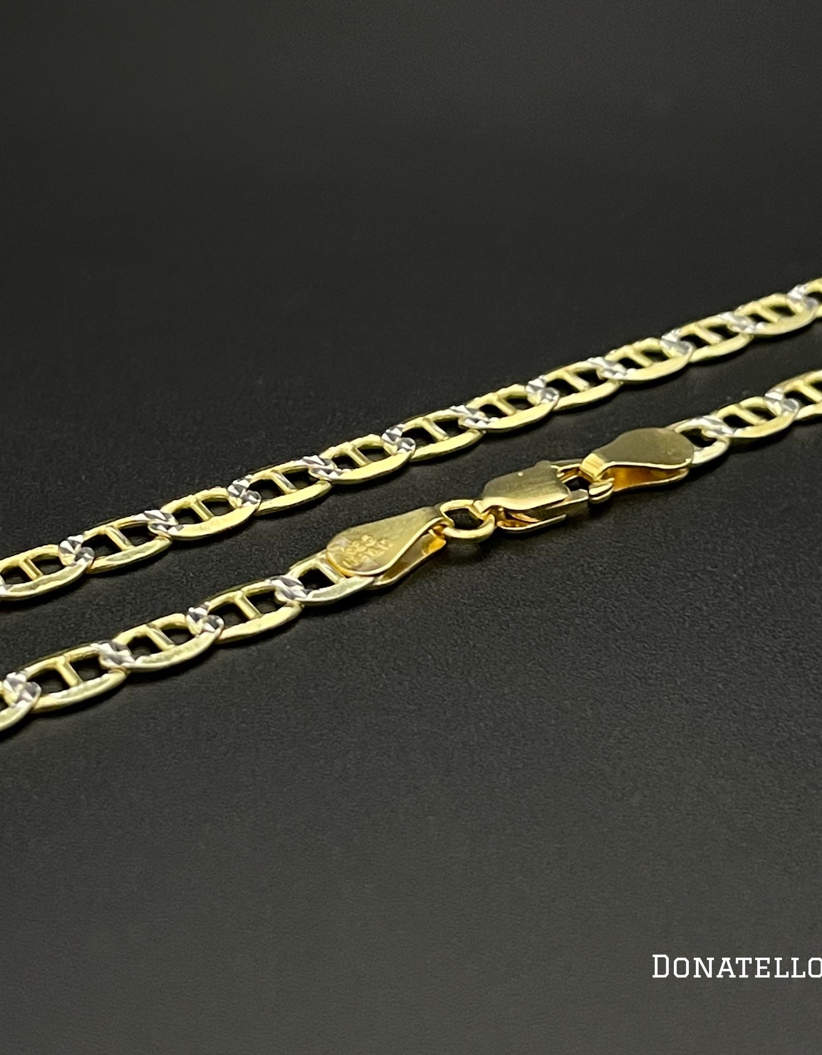 Sterling Silver 925 Mariner Link Chain 2.5MM, 16"-24", Anchor Chain Necklace, Two Tone Italian Made Sterling Silver 925 Unisex Chain by Donatello Gian