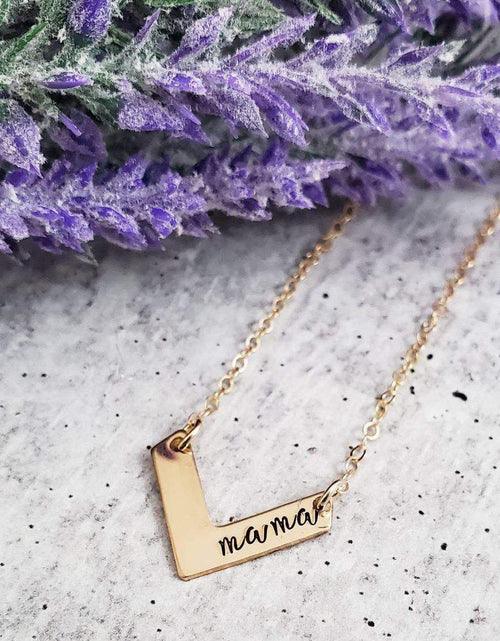 Load image into Gallery viewer, MAMA Chevron Hand Stamped Necklace by Salt and Sparkle
