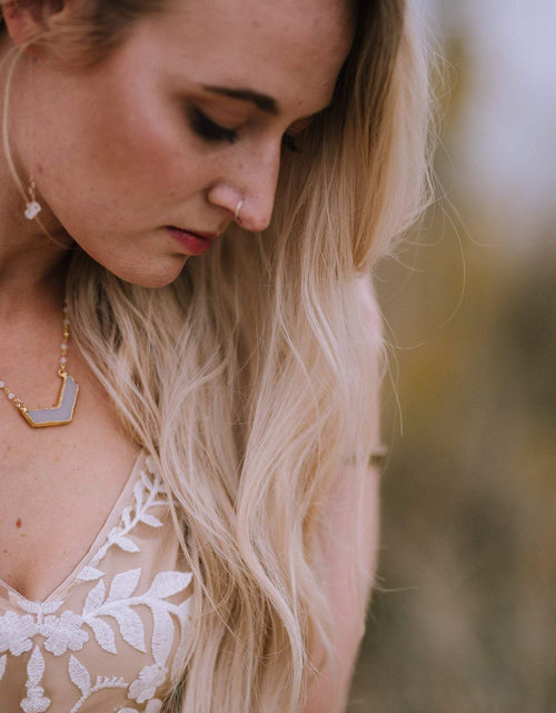 Load image into Gallery viewer, MAMA Chevron Hand Stamped Necklace by Salt and Sparkle
