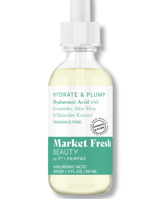 Load image into Gallery viewer, Market Fresh Beauty Hyaluronic Acid Serum - Hydrate &amp; Plump with Ceramides, Aloe Vera, &amp; Malachite Extract | Fragrance-Free | 2 fl oz by  Los Angeles Brands
