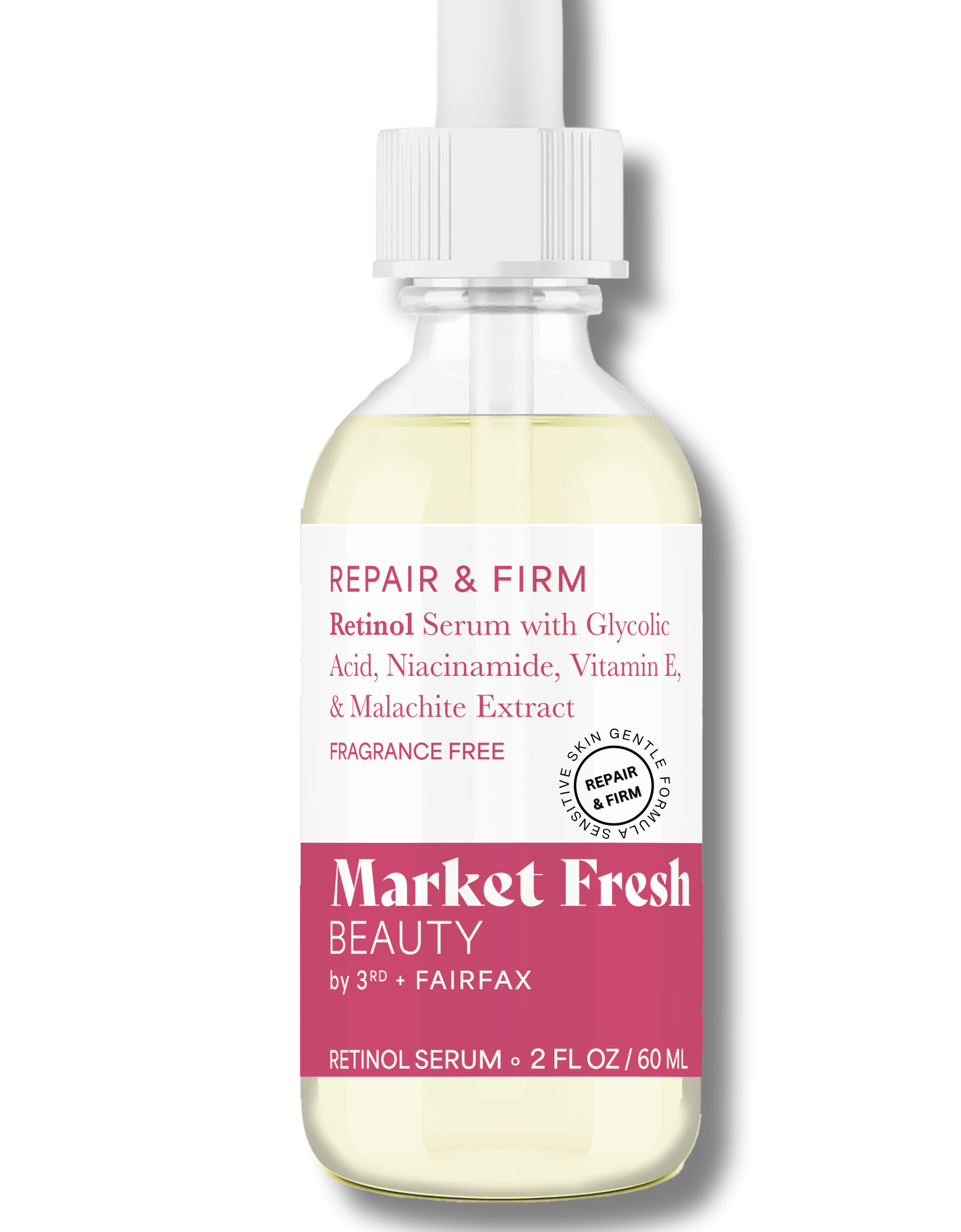 Market Fresh Beauty Retinol Repair & Firm Serum with Niacinamide, Glycolic, Ferulic Acid | Fragrance-Free | 2 fl oz by  Los Angeles Brands