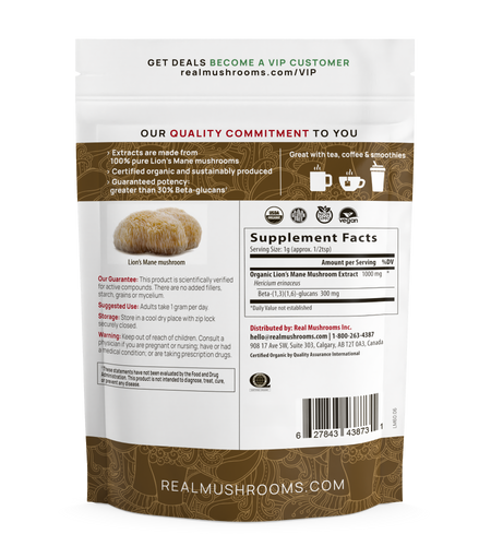 Lions Mane Mushroom Powder by Real Mushrooms