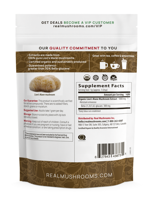 Load image into Gallery viewer, Lions Mane Mushroom Powder by Real Mushrooms
