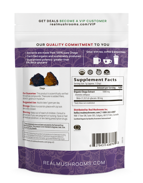 Load image into Gallery viewer, Organic Chaga Extract Powder by Real Mushrooms
