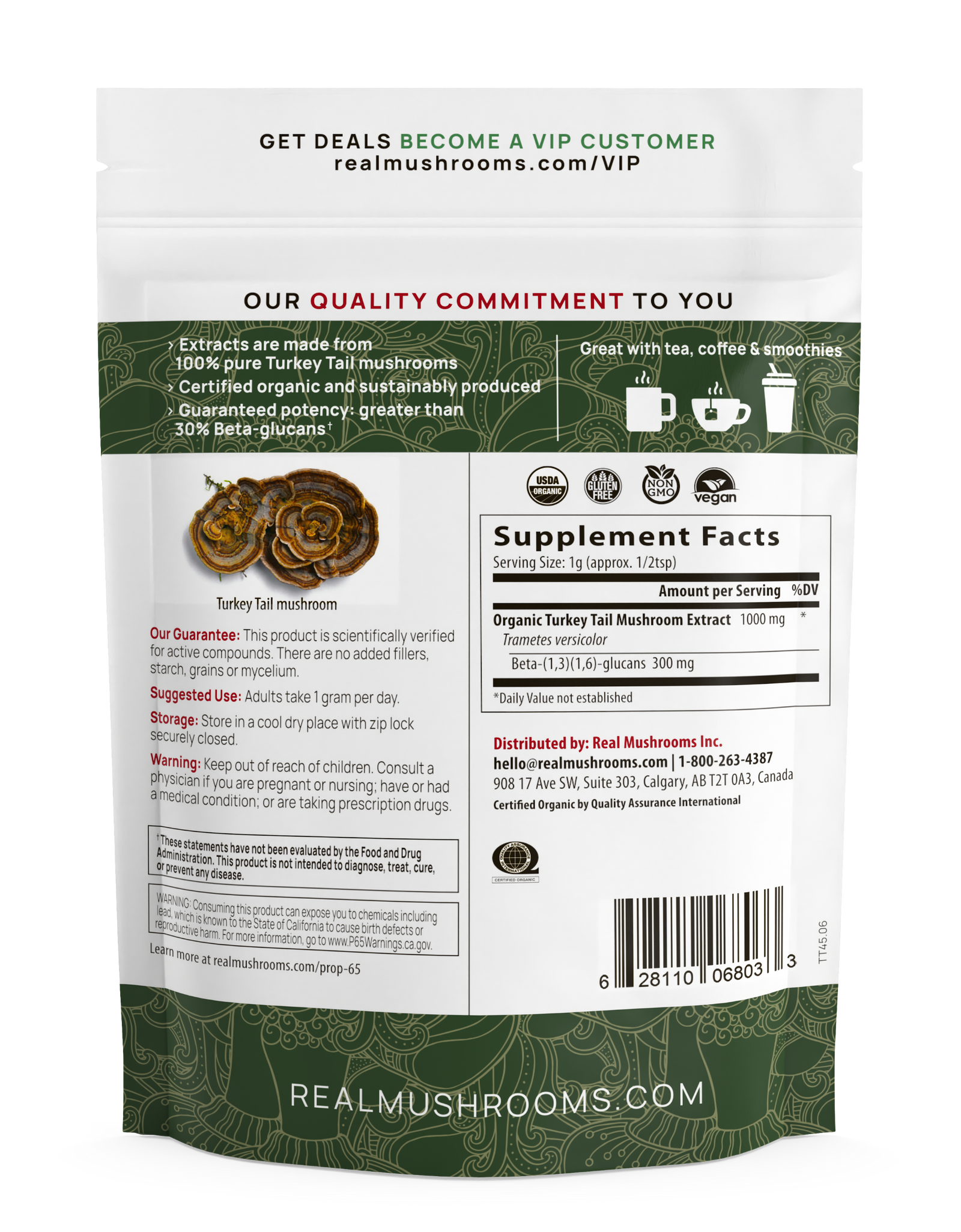 Turkey Tail Extract - Bulk Powder by Real Mushrooms