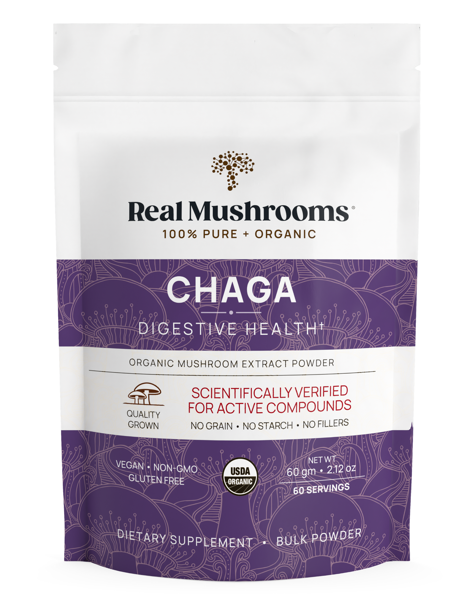 Organic Chaga Extract Powder by Real Mushrooms