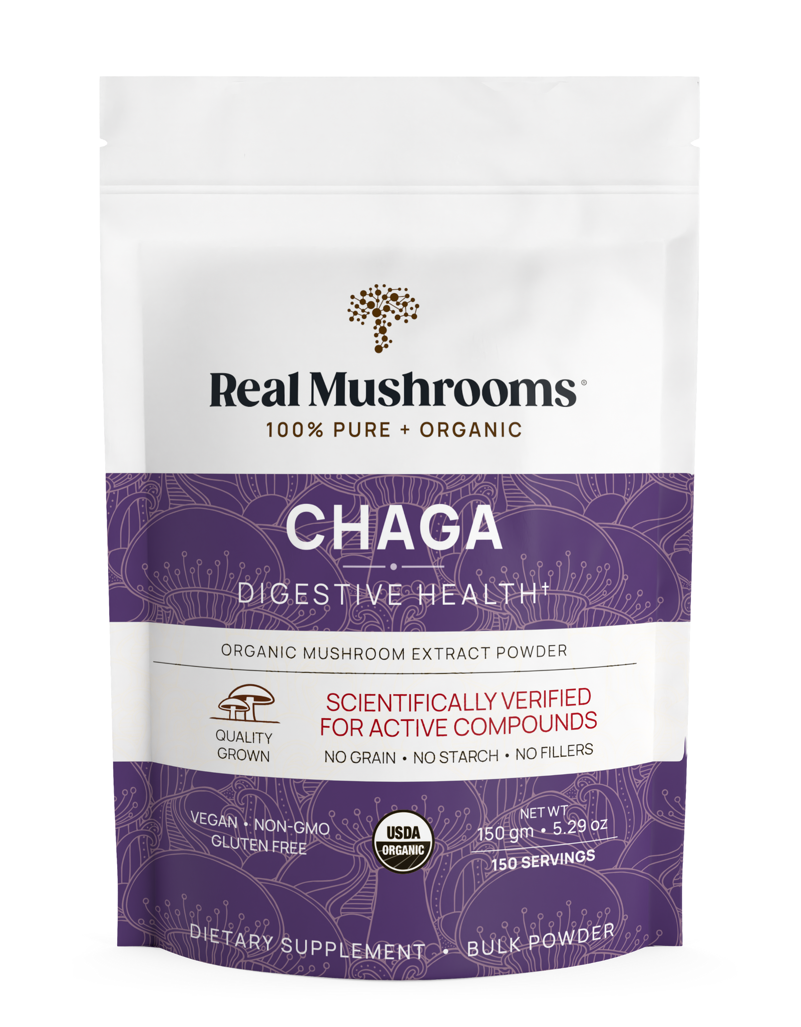 Organic Chaga Extract Powder by Real Mushrooms
