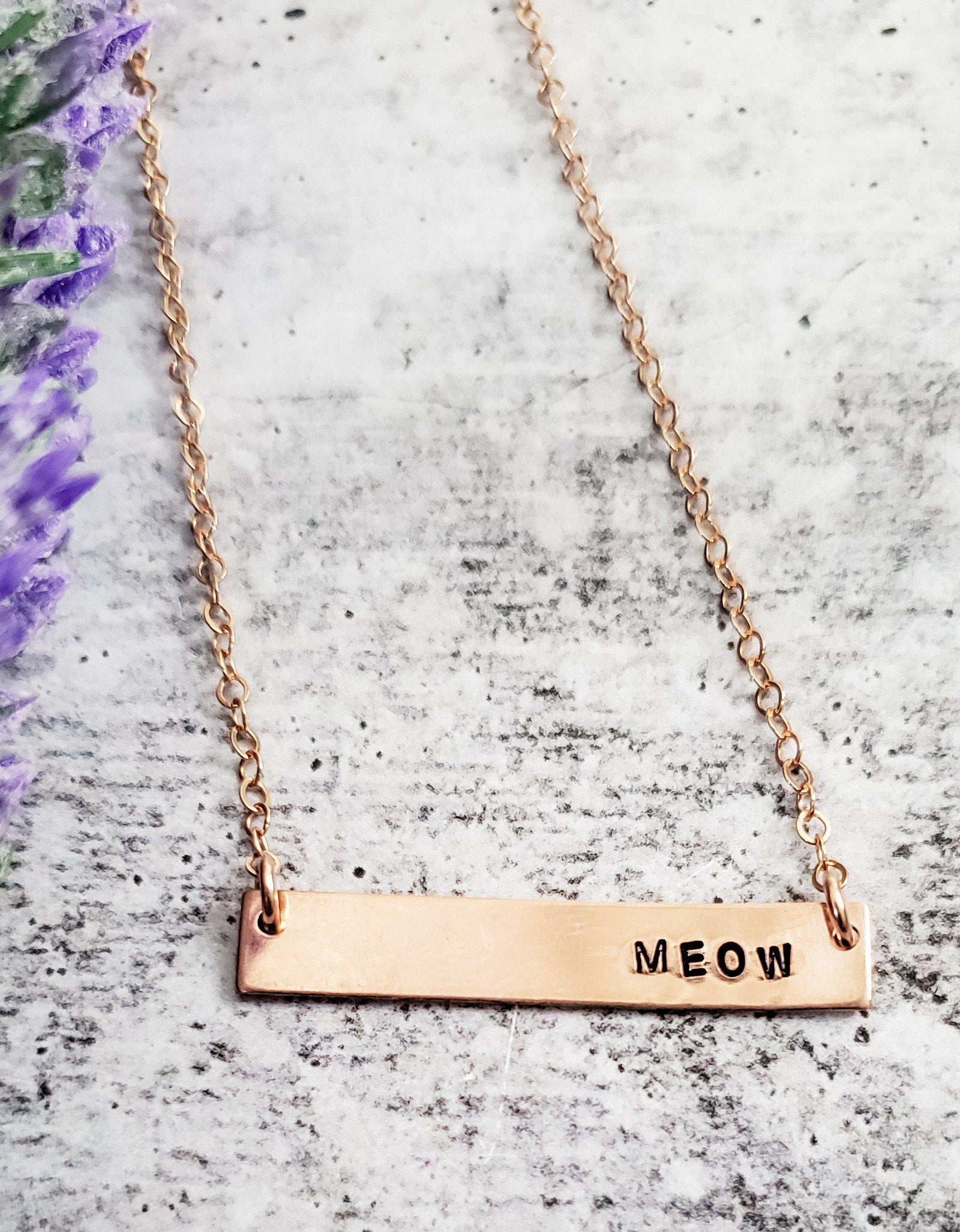 MEOW Bar Necklace by Salt and Sparkle