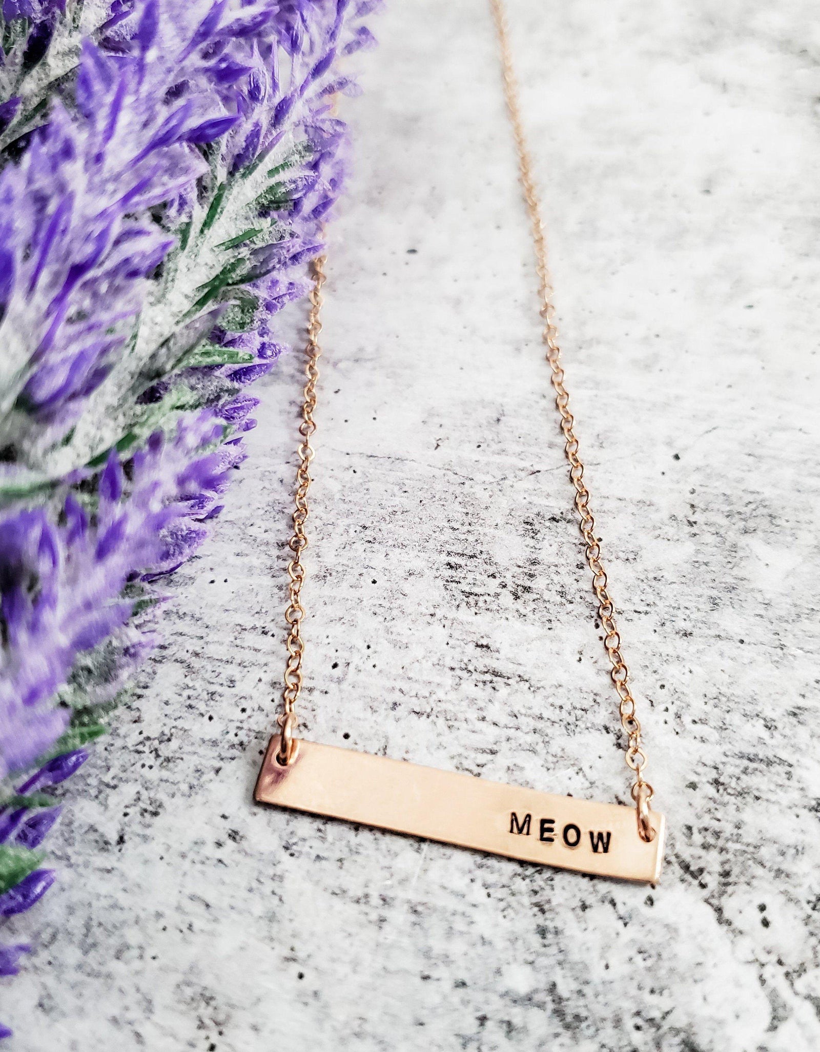 MEOW Bar Necklace by Salt and Sparkle