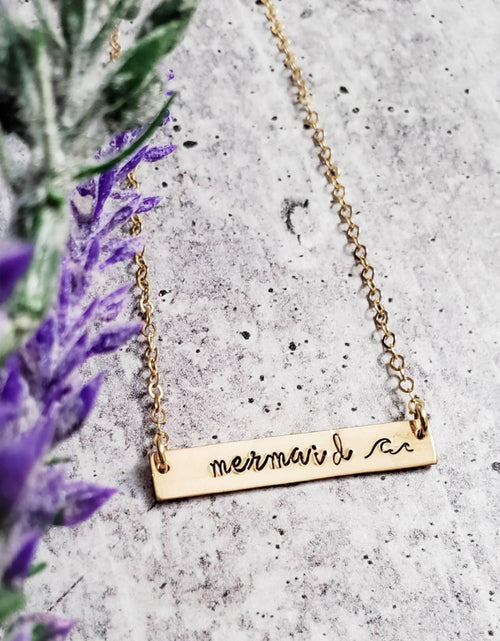 Load image into Gallery viewer, MERMAID Bar Necklace by Salt and Sparkle
