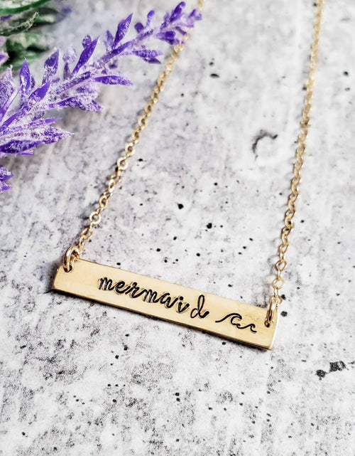 Load image into Gallery viewer, MERMAID Bar Necklace by Salt and Sparkle
