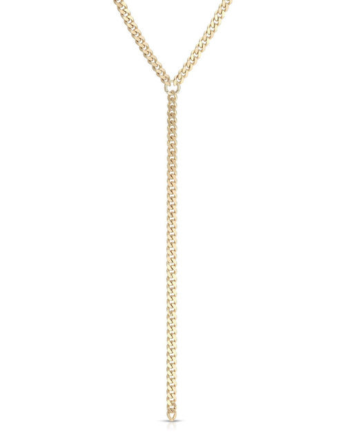 Load image into Gallery viewer, MICRO LINK CURB CHAIN LARIAT by eklexic jewelry
