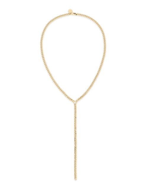 Load image into Gallery viewer, MICRO LINK CURB CHAIN LARIAT by eklexic jewelry

