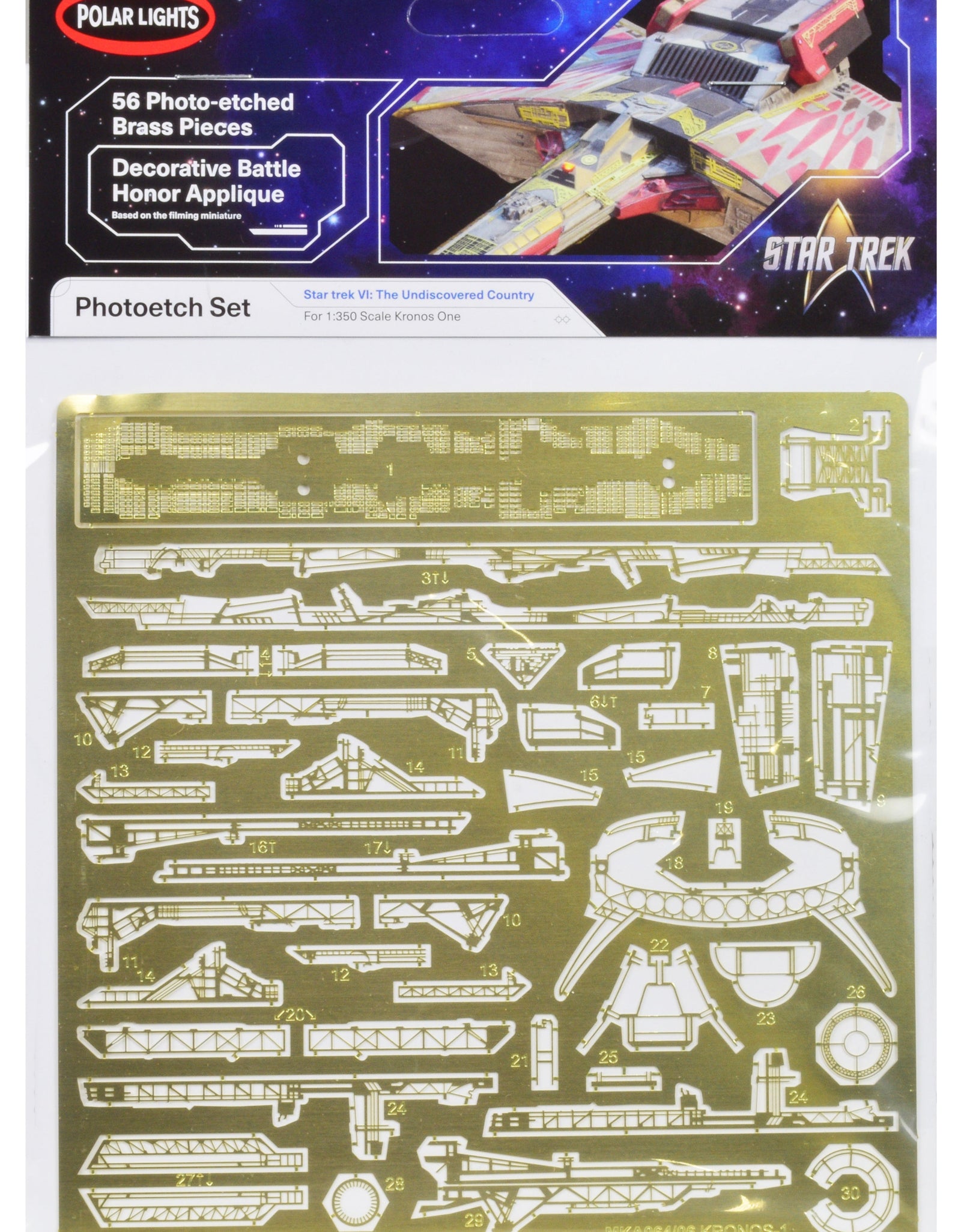 Photoetch Set for Klingon Kronos One Spaceship "Star Trek VI: The Undiscovered Country" (1991) Movie 1/350 Scale by Polar Lights