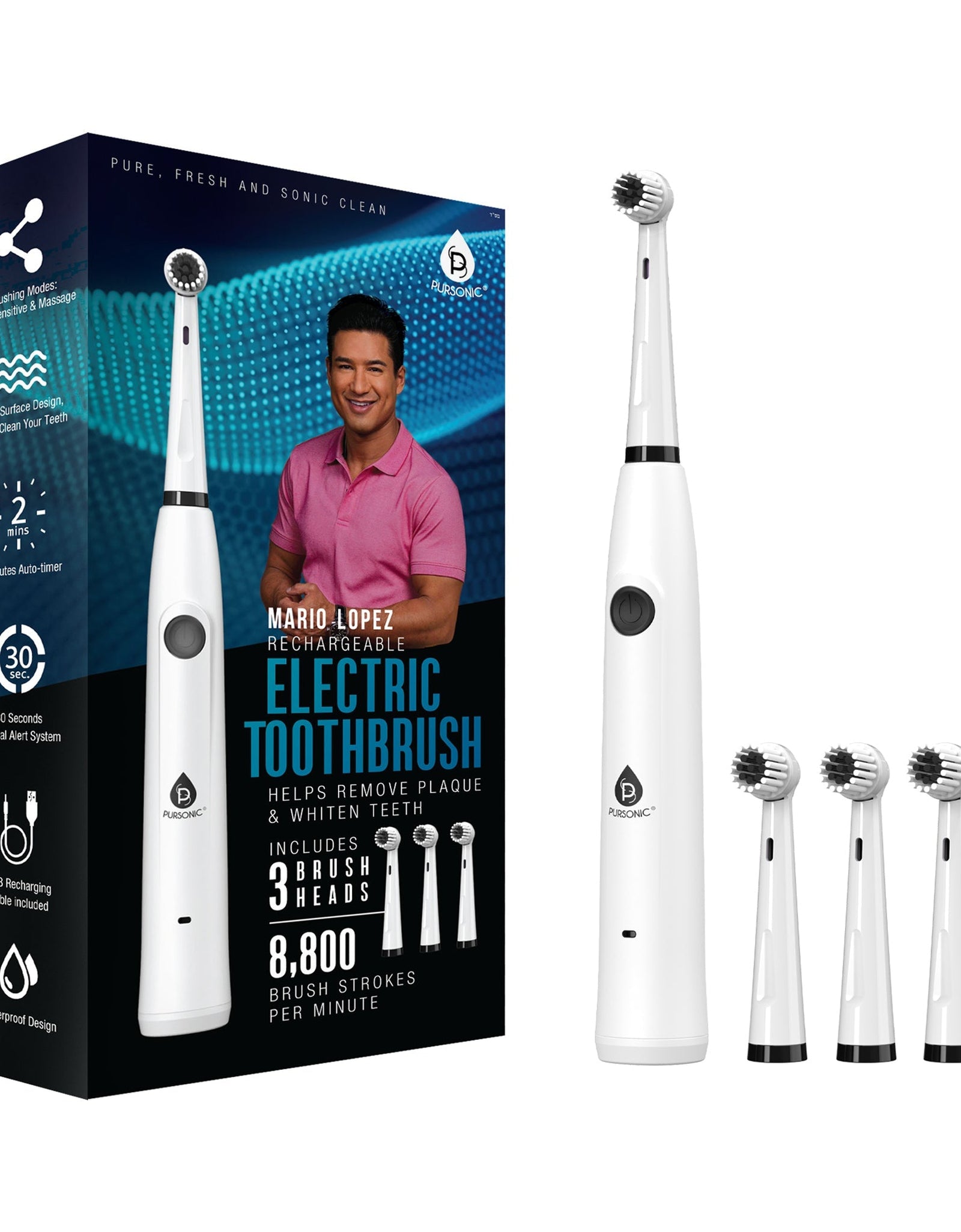 Mario Lopez USB Rechargeable Electric Toothbrush by Pursonic