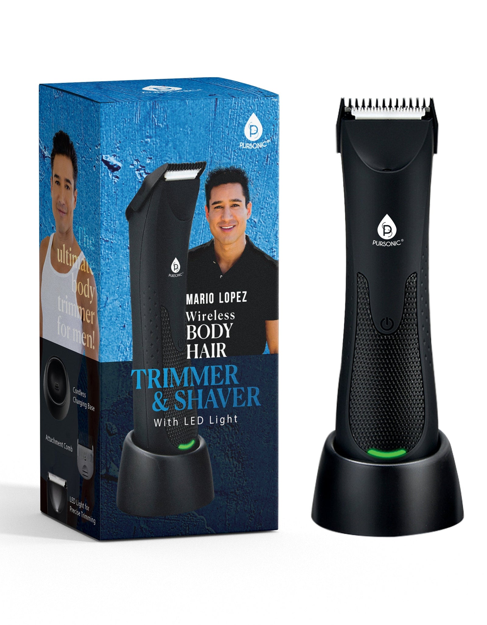 Mario Lopez Wireless Body Hair Trimmer & Shaver by Pursonic