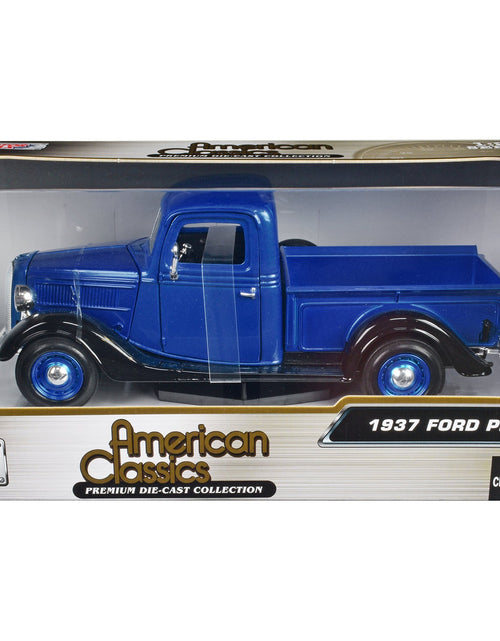Load image into Gallery viewer, 1937 Ford Pickup Truck Blue Metallic and Black "American Classics" 1/24 Diecast Model Car by Motormax
