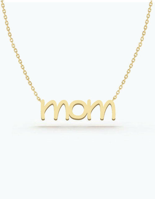 Load image into Gallery viewer, 14k Gold mom letter Necklace by VicStoneNYC Fine Jewelry
