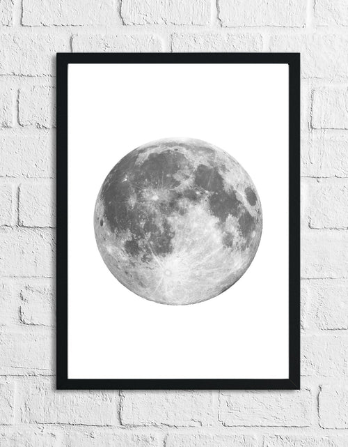 Load image into Gallery viewer, Full Moon Grey Bedroom Home Simple Decor Wall Print by WinsterCreations™ Official Store
