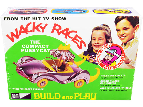 Load image into Gallery viewer, Skill 2 Snap Model Kit The Compact Pussycat with Penelope Pitstop Figurine "Wacky Races" (1968) TV Series 1/25 Scale Model by MPC
