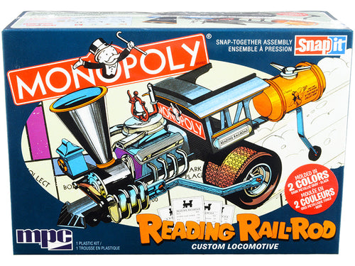 Load image into Gallery viewer, Skill 1 Snap Model Kit Reading Rail Rod Custom Locomotive "Monopoly" 1/25 Scale Model by MPC
