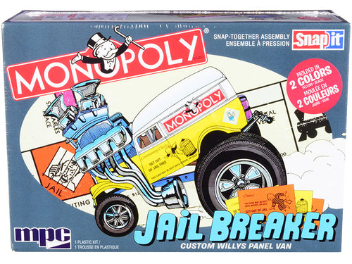 Load image into Gallery viewer, Skill 1 Snap Model Kit Custom Willys Panel Van Jail Breaker "Monopoly" 1/25 Scale Model by MPC
