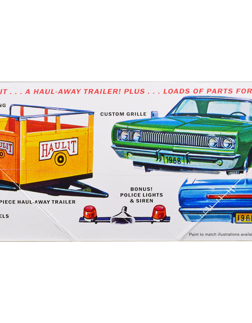 Load image into Gallery viewer, Skill 2 Model Kit 1968 Dodge Coronet Hardtop with Trailer 1/25 Scale Model by MPC
