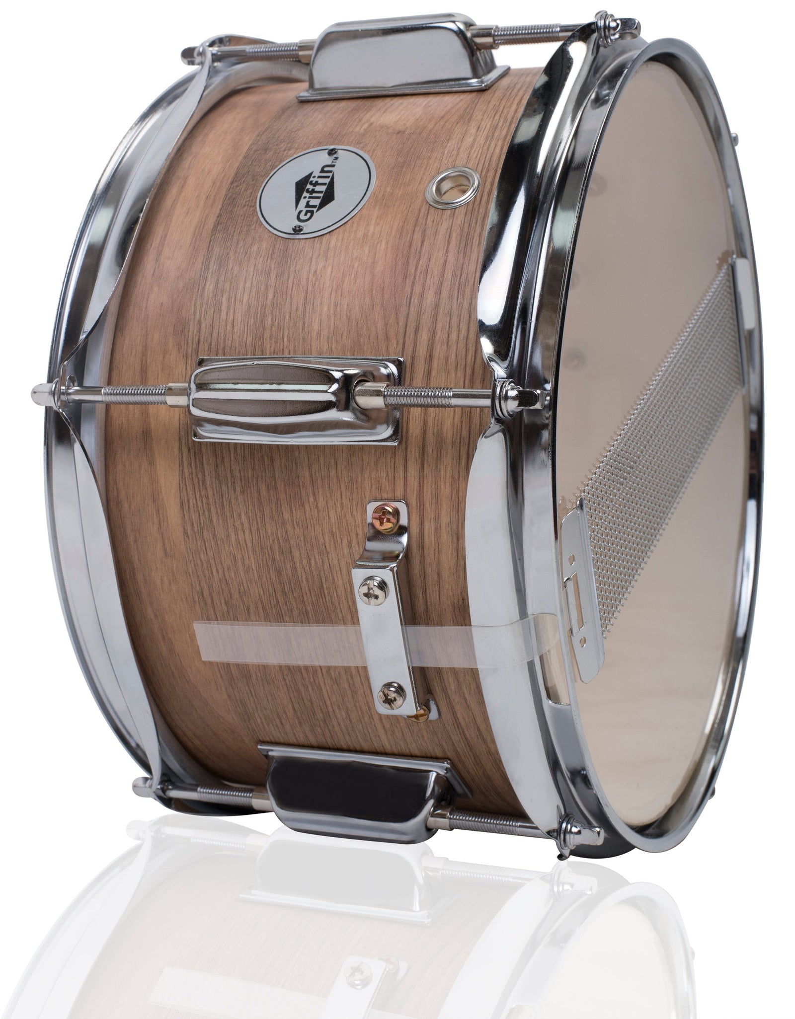 Popcorn Soprano Snare Drum by GRIFFIN - Acoustic Firecracker 10"x6" Poplar Wood Shell with Oakwood PVC - Mini Concert Marching Percussion Instrument by GeekStands.com