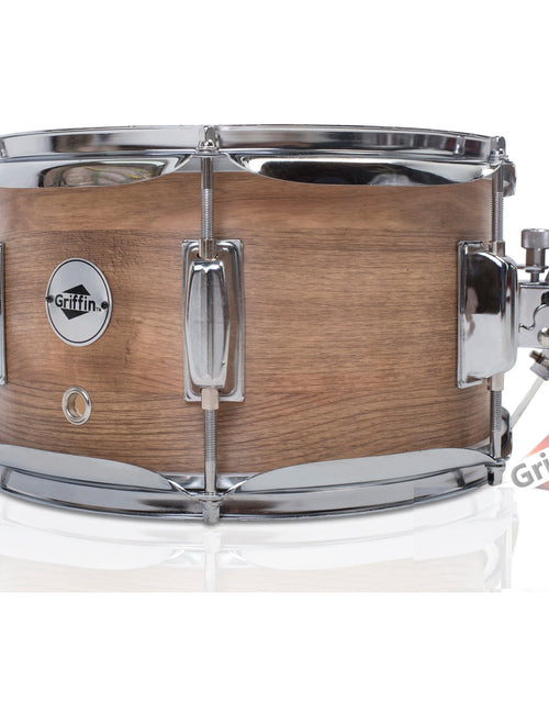 Load image into Gallery viewer, Popcorn Soprano Snare Drum by GRIFFIN - Acoustic Firecracker 10"x6" Poplar Wood Shell with Oakwood PVC - Mini Concert Marching Percussion Instrument by GeekStands.com
