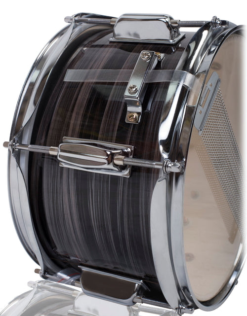 Load image into Gallery viewer, Popcorn Snare Drum by GRIFFIN - Firecracker Acoustic 10" x 6" Poplar Shell with Zebra Wood PVC - Soprano Mini Concert Marching Percussion Instrument by GeekStands.com
