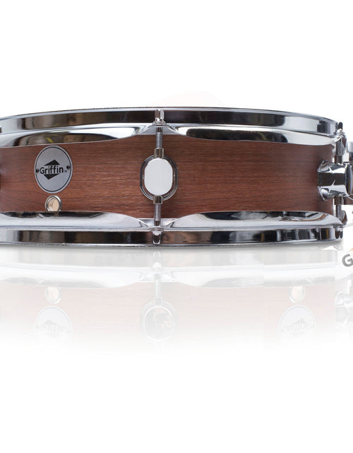 Load image into Gallery viewer, Piccolo Snare Drum 13" x 3.5" by GRIFFIN - 100% Poplar Wood Shell Hickory Finish &amp; Coated Drum Head by GeekStands.com
