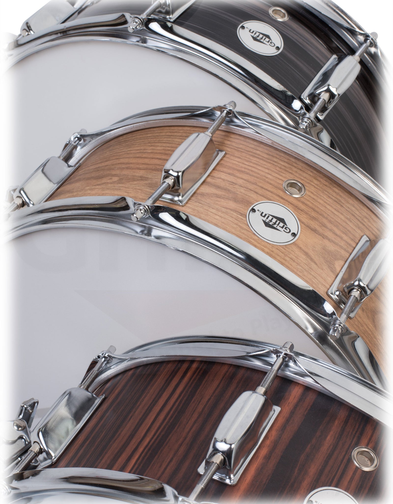 GRIFFIN Snare Drum - Poplar Wood Shell 14" x 5.5" with Black PVC & Coated Head - Acoustic Marching Percussion Musical Instrument Set with Drummers Key by GeekStands.com