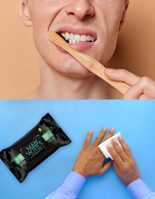 Load image into Gallery viewer, Grooming Essentials Bundle: Eco-Friendly Razor + Flushable Man Wipes + Activated Coconut Charcoal Powder by Pursonic
