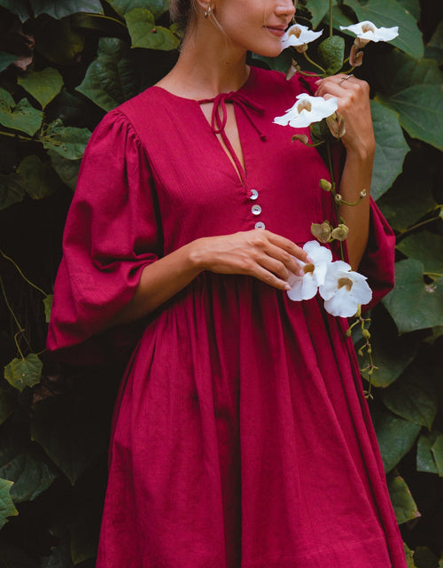 Load image into Gallery viewer, Maribelle Baby Doll Linen Dress by ELF
