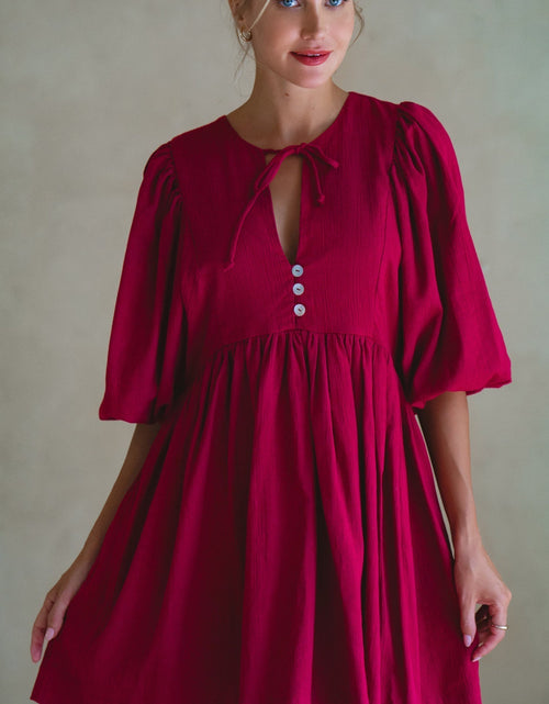 Load image into Gallery viewer, Maribelle Baby Doll Linen Dress by ELF
