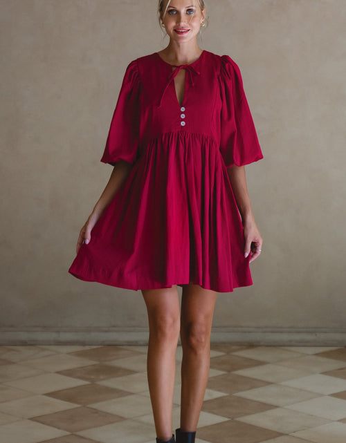 Load image into Gallery viewer, Maribelle Baby Doll Linen Dress by ELF
