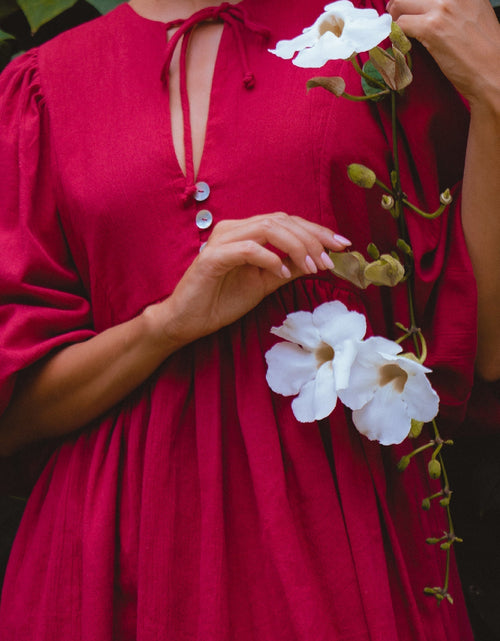 Load image into Gallery viewer, Maribelle Baby Doll Linen Dress by ELF
