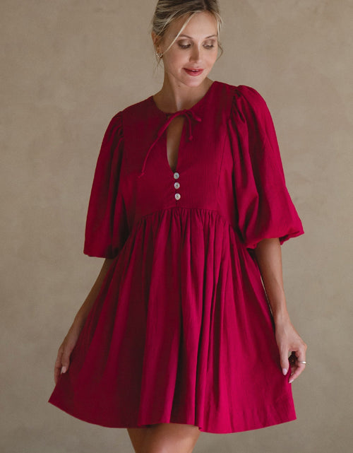 Load image into Gallery viewer, Maribelle Baby Doll Linen Dress by ELF

