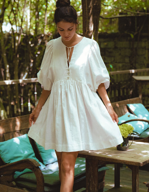 Load image into Gallery viewer, Maribelle Baby Doll Linen Dress by ELF
