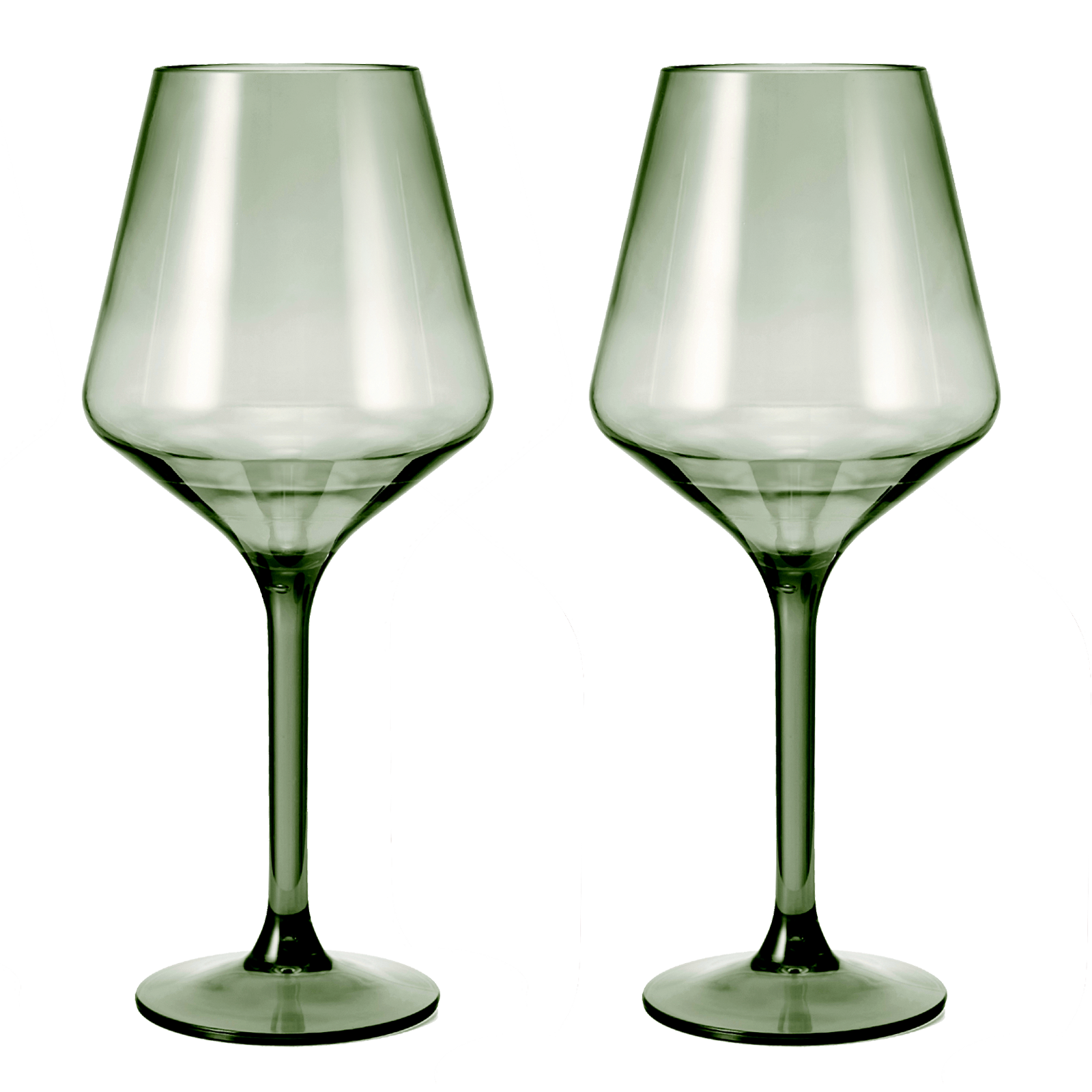 Floating Wine Glasses for Pool - Set of 2-15 OZ Shatterproof Poolside Wine Glasses, Tritan Plastic Reusable, Beach Outdoor Cocktail, Wine, Champagne, Water Glassware Spring Summer (Muted Green) by The Wine Savant