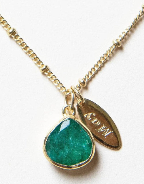 Load image into Gallery viewer, May Emerald Birthstone Necklace by Tiny Rituals

