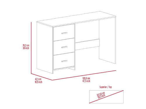 Load image into Gallery viewer, Berlin Three Drawers Desk by FM FURNITURE
