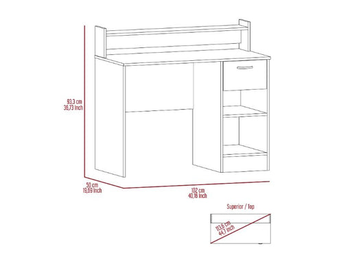 Load image into Gallery viewer, Charlotte Computer Desk, Two Shelves, One  Drawer by FM FURNITURE
