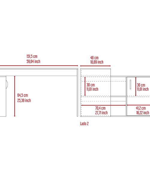 Load image into Gallery viewer, Antlia L-Shaped Writing Desk, Two Shelves, Single Door Cabinet by FM FURNITURE
