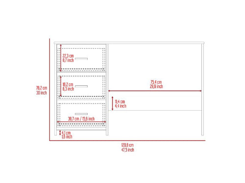 Load image into Gallery viewer, Berlin Three Drawers Desk by FM FURNITURE
