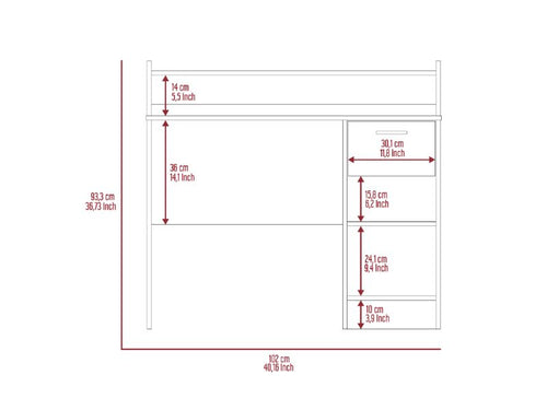 Load image into Gallery viewer, Charlotte Computer Desk, Two Shelves, One  Drawer by FM FURNITURE
