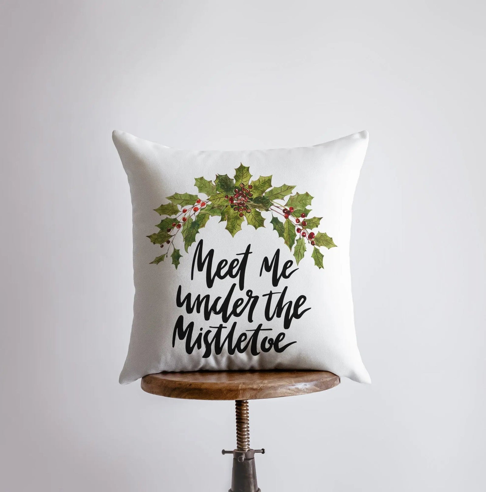 Meet Me Under the Mistletoe | Throw Pillows | Christmas Pillow | Mistletoe Pillow | Couch Pillows | Custom Pillows | Christmas Pillows by UniikPillows