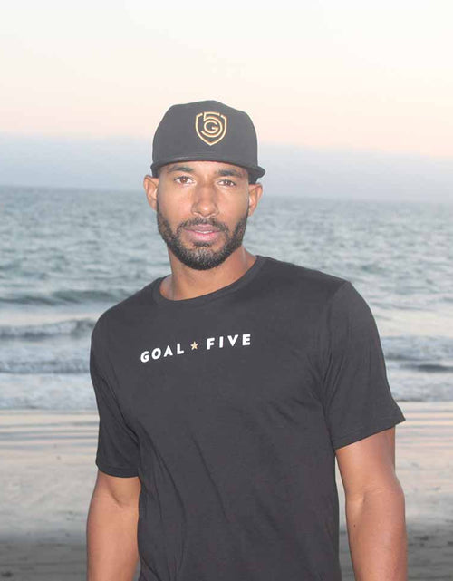Load image into Gallery viewer, Goal Five Men's Black Cotton T-Shirt
